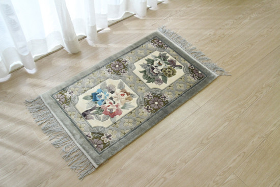 シルク緞通玄関マット 120Line Premium　SJH-016　46×76cm