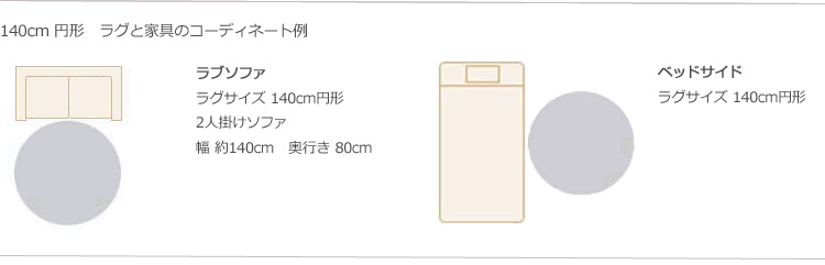 ラグサイズ200cm円形