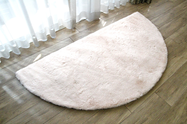 ルフラン スーパーシルキー ソフトタッチラグ 180cm半円形 ピンク 