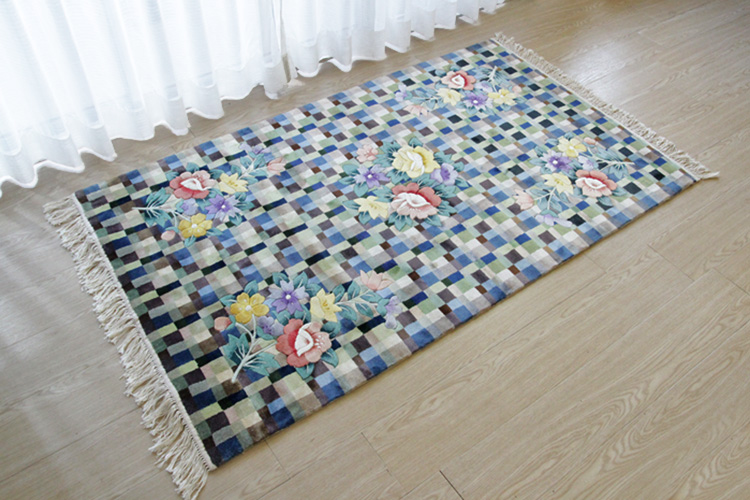 シルク緞通玄関マット 120Line Premium  CJR-0010  91×152cm