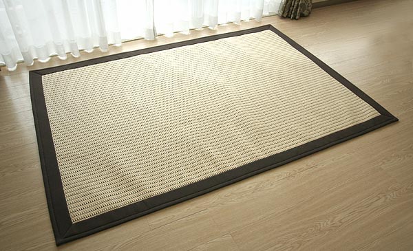 アジアンテイスト　ボーダーラグマット