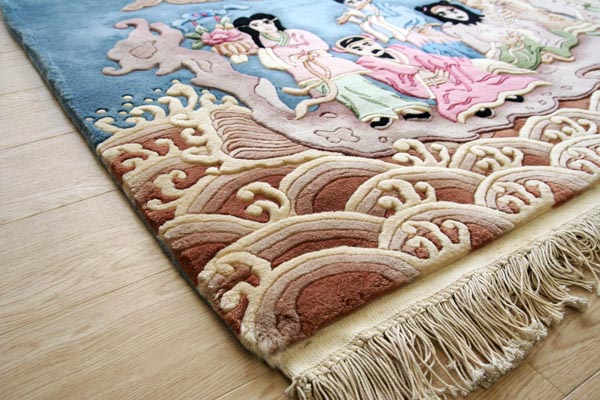 八仙人　高級手織り緞通　152×91cm