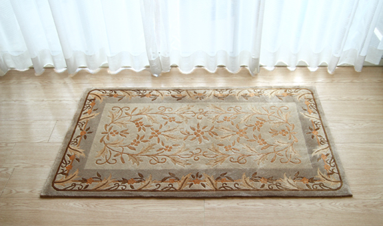 カシミヤ＆シルク緞通玄関マット 150段 CS020-2　69×122cm