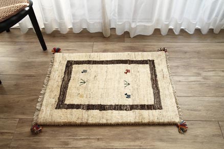 ペルシャ ギャッペ玄関マット#1498　84×62cm