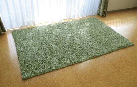 コットンシャギーラグ　グリーン cotton shaggy rug