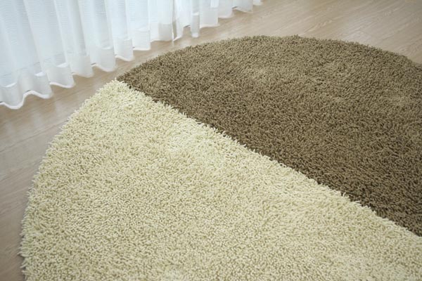 半円コラージュラグ コットンシャギーラグ 半円形 cotton shaggy semicircle | ラグマット