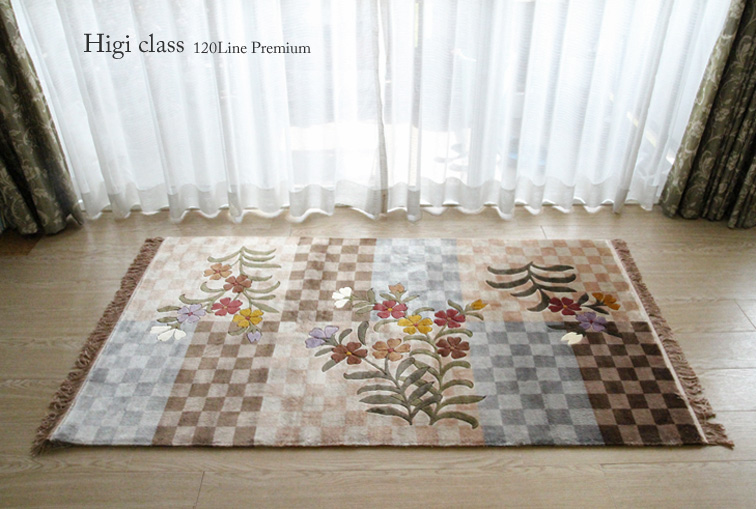 シルク緞通玄関マット 120Line Premium  JCS19  91×152cm