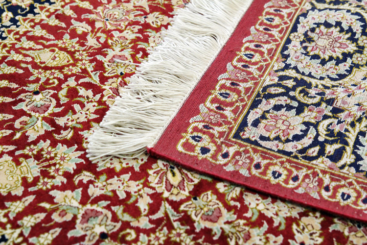 ペルシャ絨毯 クム産 シルク手織り 82×114cm ＃18386 | ラグマット 