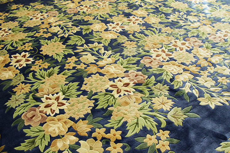 シルク緞通ラグ 120Line Premium　CJR-＃2001BL　  244×244cm