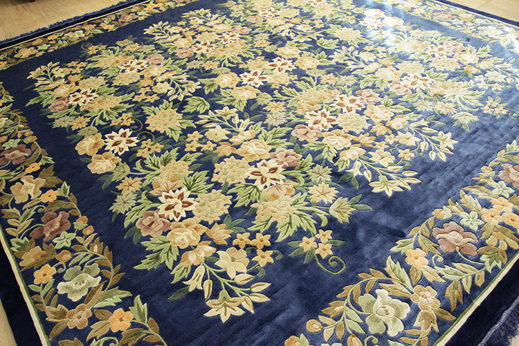 シルク緞通ラグ 120Line Premium　CJR-＃2001BL　  244×244cm
