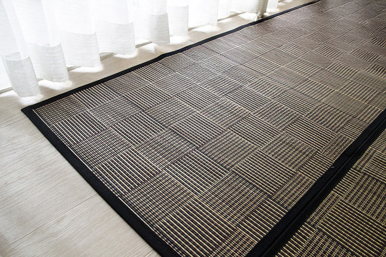 竹ラグ 桂庵　natural taste bamboo rug　ブラック