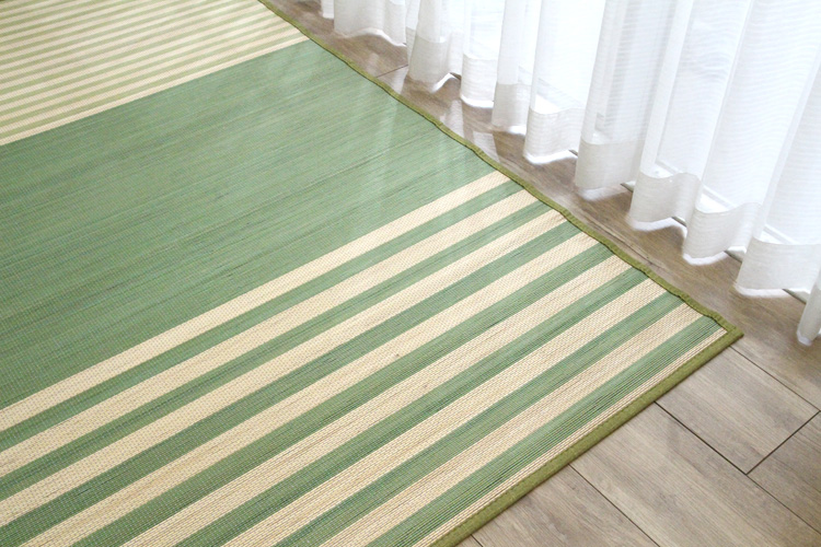 竹ラグ  三河  bamboo rug　グリーン