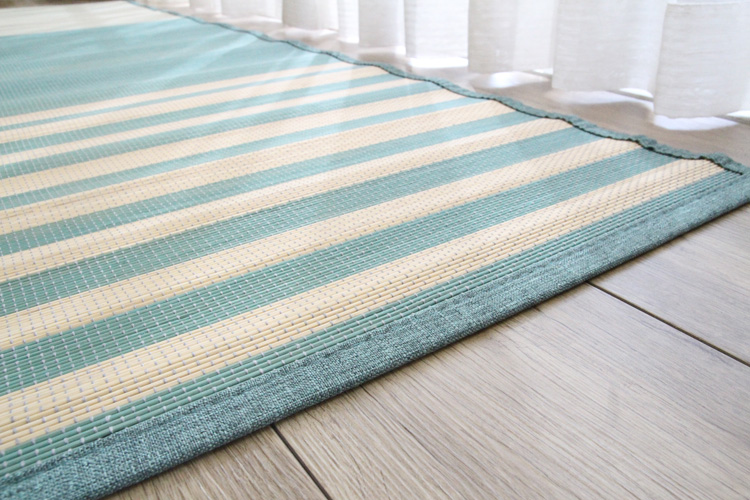 竹ラグ  三河  bamboo rug　ブルー