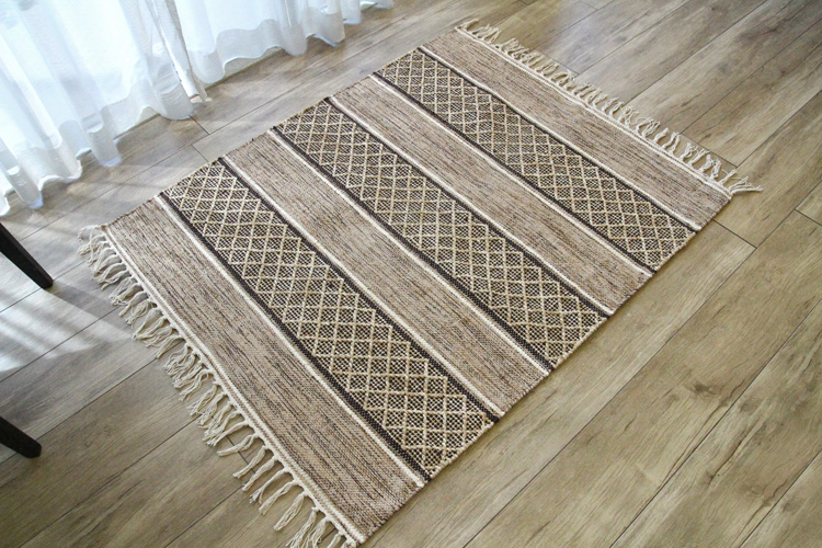 カプール  コットンラグ　India Cotton Rug  100×120cm　ベージュ