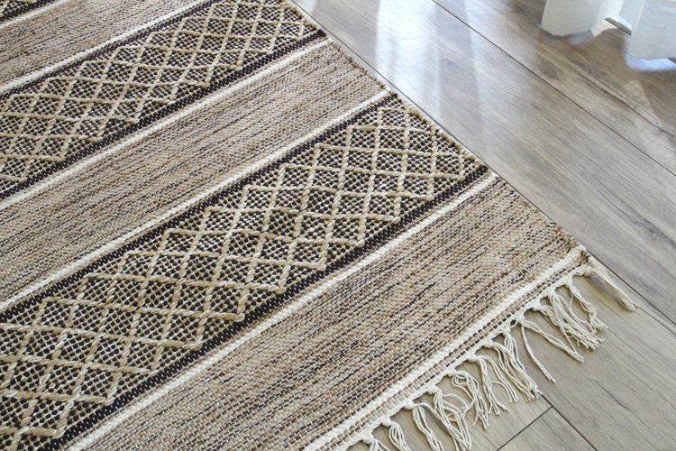 カプール  コットンラグ　India Cotton Rug  100×120cm　ベージュ