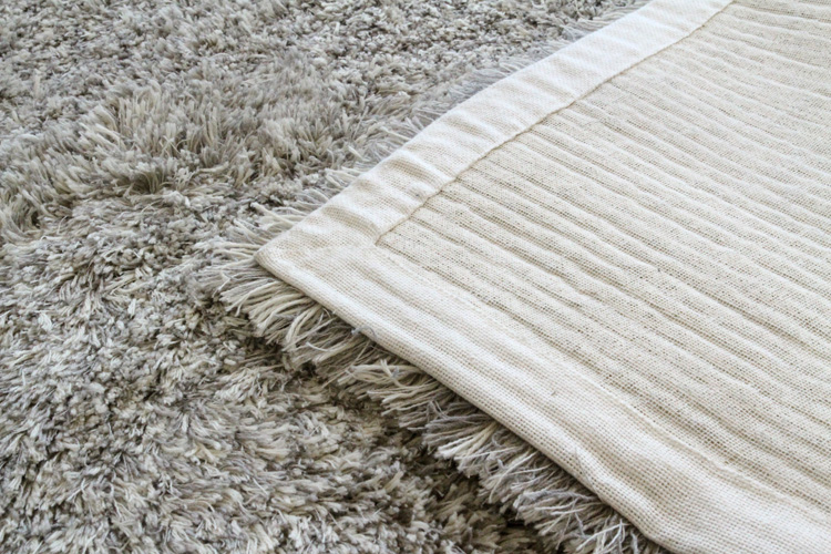 オーダーサイズ　170×150cm　ノルディック nordic　ウール＆リネン シャギーラグ ※グレー色