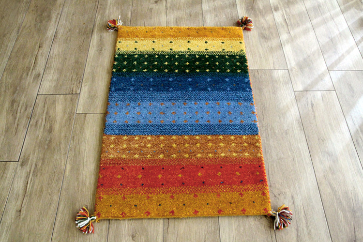 ギャッペ インド製 手織り玄関マット  #AC-0128