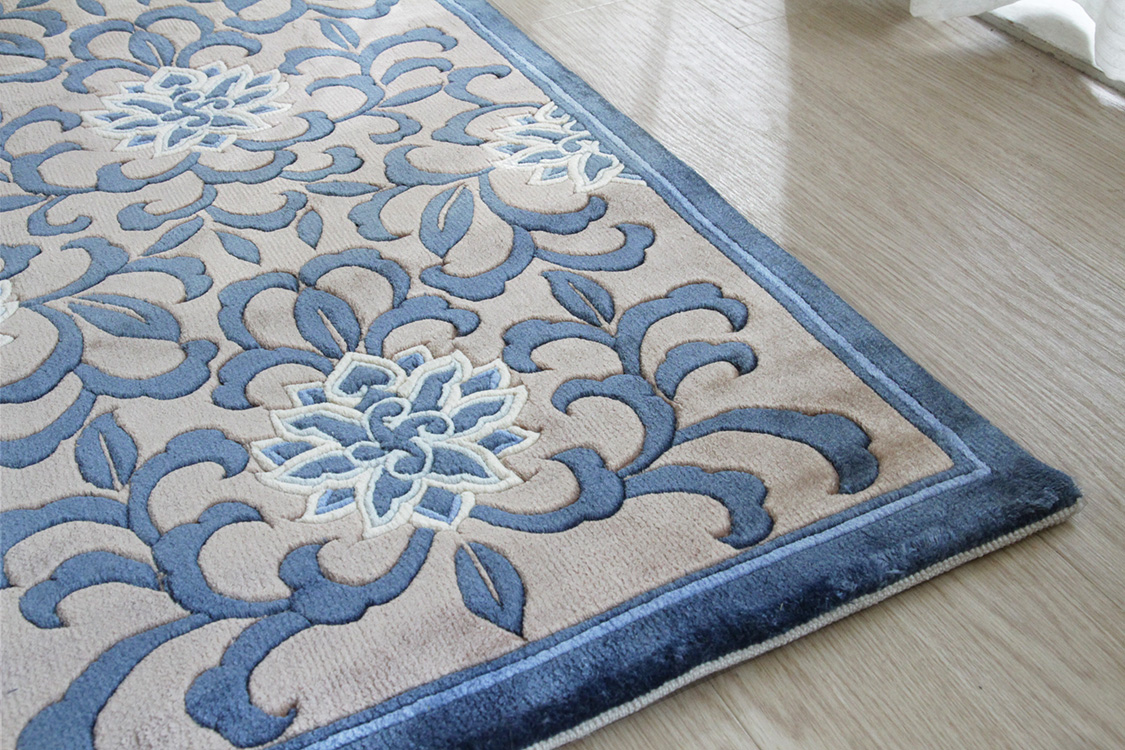 シルク緞通玄関マット 120Line Premium CJS31 46×183cm