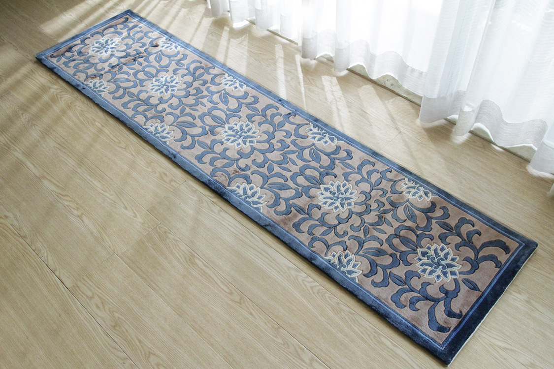 シルク緞通玄関マット 120Line Premium CJS31 46×183cm