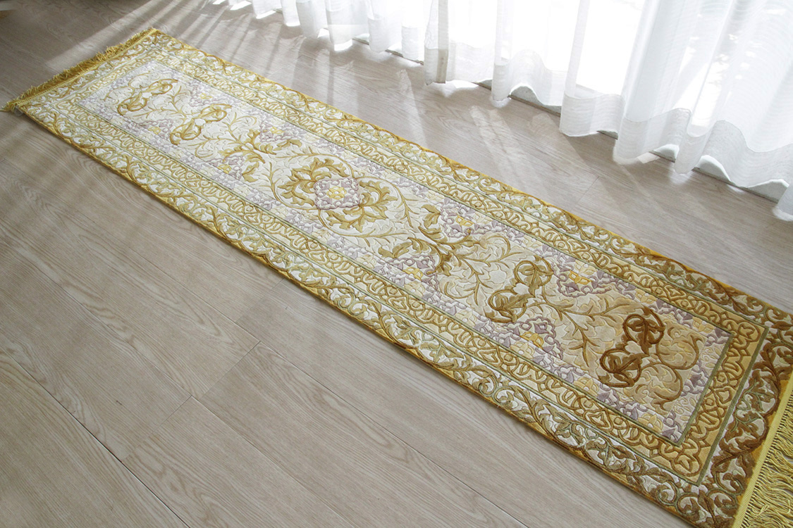 シルク緞通玄関マット 120Line Premium CLZ7228 46×183cm