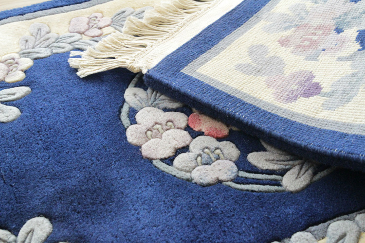 高級手織りウール緞通  春梅光彩  69×122cm