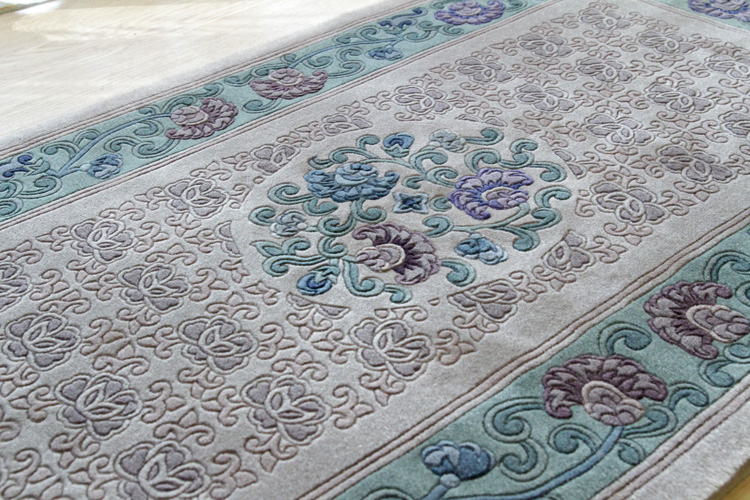 高級手織りウール 天津緞通  150段  69×122cm
