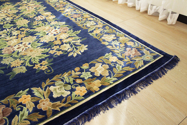 シルク緞通ラグ 120Line Premium　CJR-＃2001BL　  244×244cm