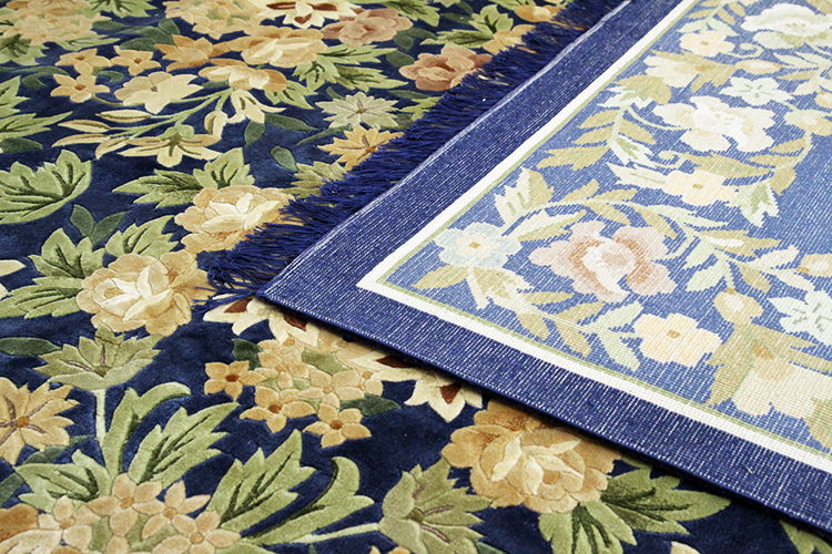 シルク緞通ラグ 120Line Premium　CJR-＃2001BL　  244×244cm