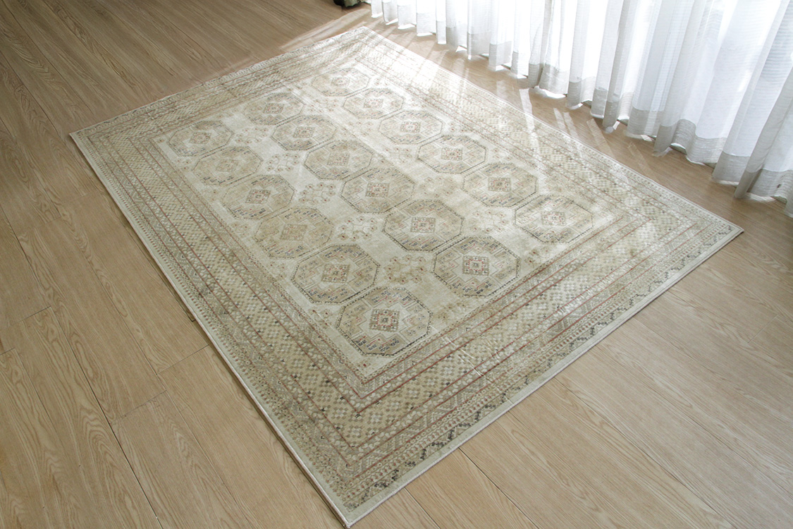 ラホール Lahore ベルギー製 モケット織りラグ　ベージュ