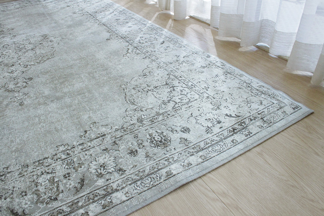 グレー リオン Lyon ベルギー製 モケット織りラグ グレー