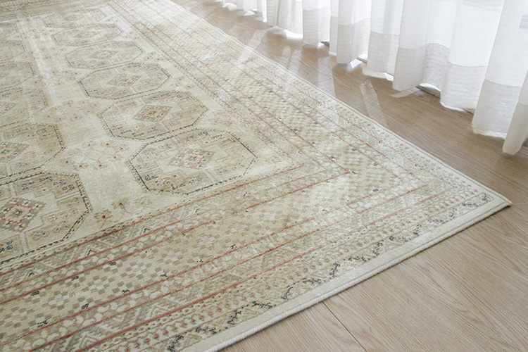 ベージュ ラホール Lahore ベルギー製 モケット織りラグ ベージュ